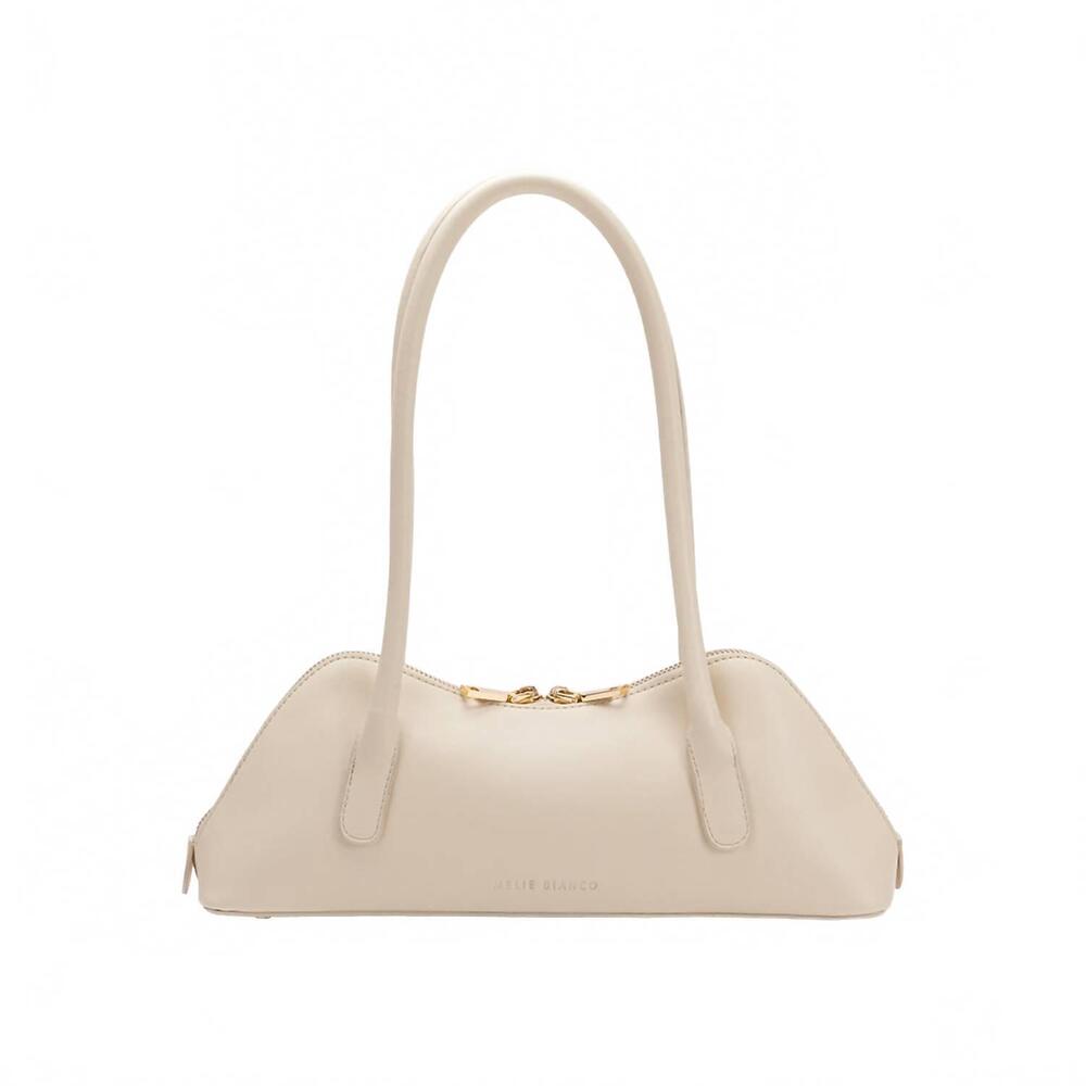 NEW MELIE BIANCO dakota recycled vegan leather shoulder bag in ivory